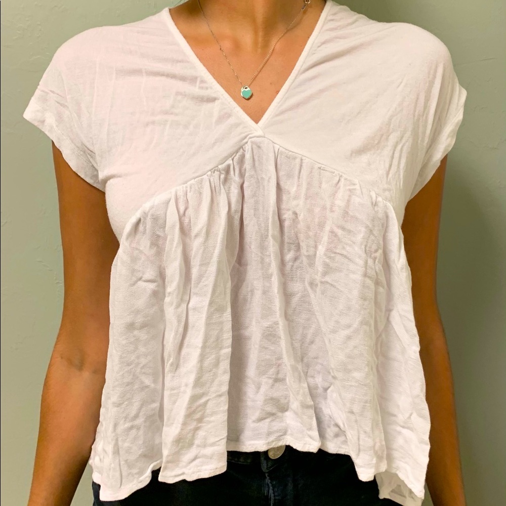 White peplum top